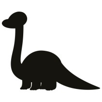 Vinilos pizarra negra silueta dinosaurio